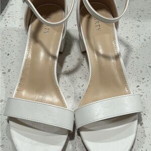 Elegant White Heels with Ankle Strap